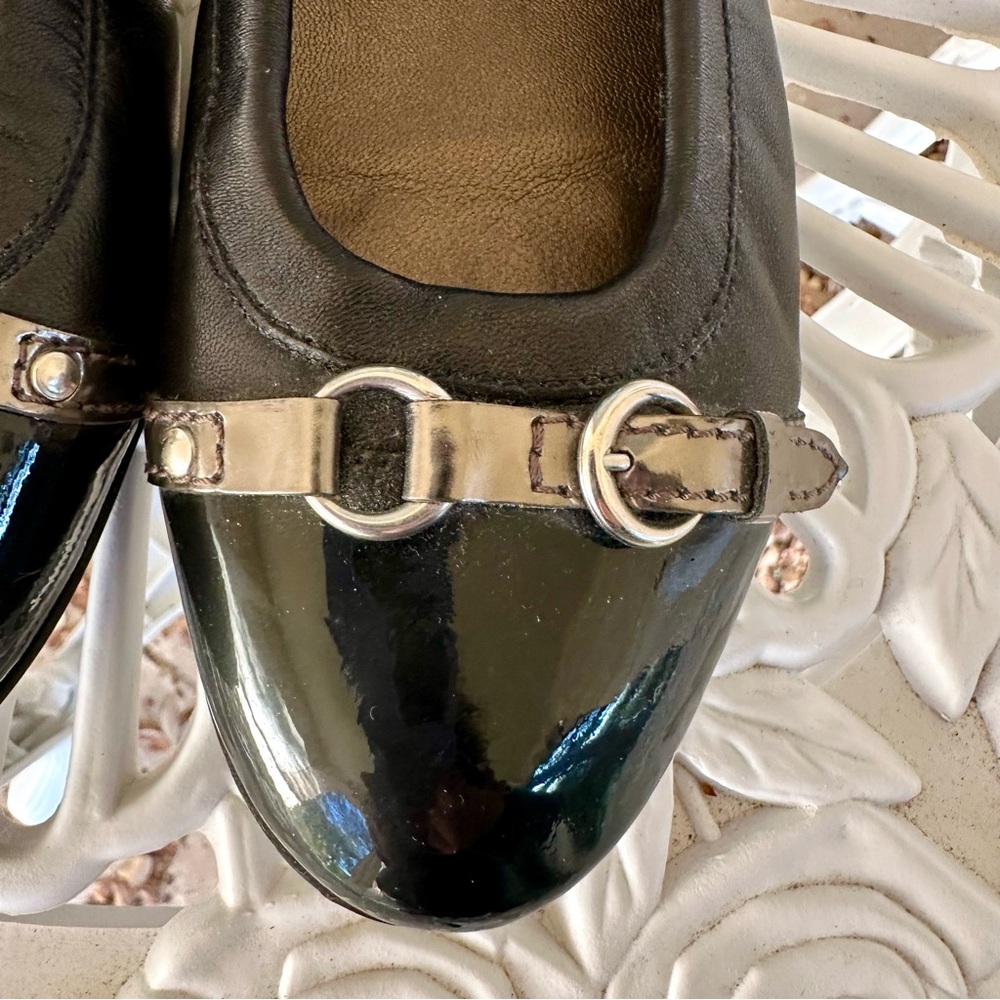 AGL Black Patent Flats with Buckle - Picture 2 of 6